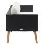 vidaXL 3-Sitzer-Gartensofa mit Auflagen Poly Rattan Schwarz vidaXL 3-Sitzer-Gartensofa mit Auflagen Poly Rattan Schwarz