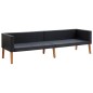 vidaXL 3-Sitzer-Gartensofa mit Auflagen Poly Rattan Schwarz vidaXL 3-Sitzer-Gartensofa mit Auflagen Poly Rattan Schwarz