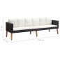 vidaXL 3-Sitzer-Gartensofa mit Auflagen Poly Rattan Schwarz vidaXL 3-Sitzer-Gartensofa mit Auflagen Poly Rattan Schwarz