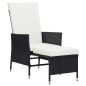 vidaXL Garten-Liegestuhl mit Auflagen Poly Rattan Schwarz vidaXL Garten-Liegestuhl mit Auflagen Poly Rattan Schwarz
