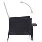 vidaXL Garten-Liegestuhl mit Auflagen Poly Rattan Schwarz vidaXL Garten-Liegestuhl mit Auflagen Poly Rattan Schwarz
