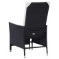vidaXL Garten-Liegestuhl mit Auflagen Poly Rattan Schwarz vidaXL Garten-Liegestuhl mit Auflagen Poly Rattan Schwarz
