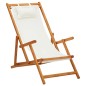 vidaXL Klappbarer Strandstuhl Eukalyptus Massivholz und Stoff Creme vidaXL Klappbarer Strandstuhl Eukalyptus Massivholz und Stoff Creme