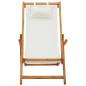 vidaXL Klappbarer Strandstuhl Eukalyptus Massivholz und Stoff Creme vidaXL Klappbarer Strandstuhl Eukalyptus Massivholz und Stoff Creme