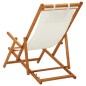 vidaXL Klappbarer Strandstuhl Eukalyptus Massivholz und Stoff Creme vidaXL Klappbarer Strandstuhl Eukalyptus Massivholz und Stoff Creme