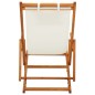vidaXL Klappbarer Strandstuhl Eukalyptus Massivholz und Stoff Creme vidaXL Klappbarer Strandstuhl Eukalyptus Massivholz und Stoff Creme