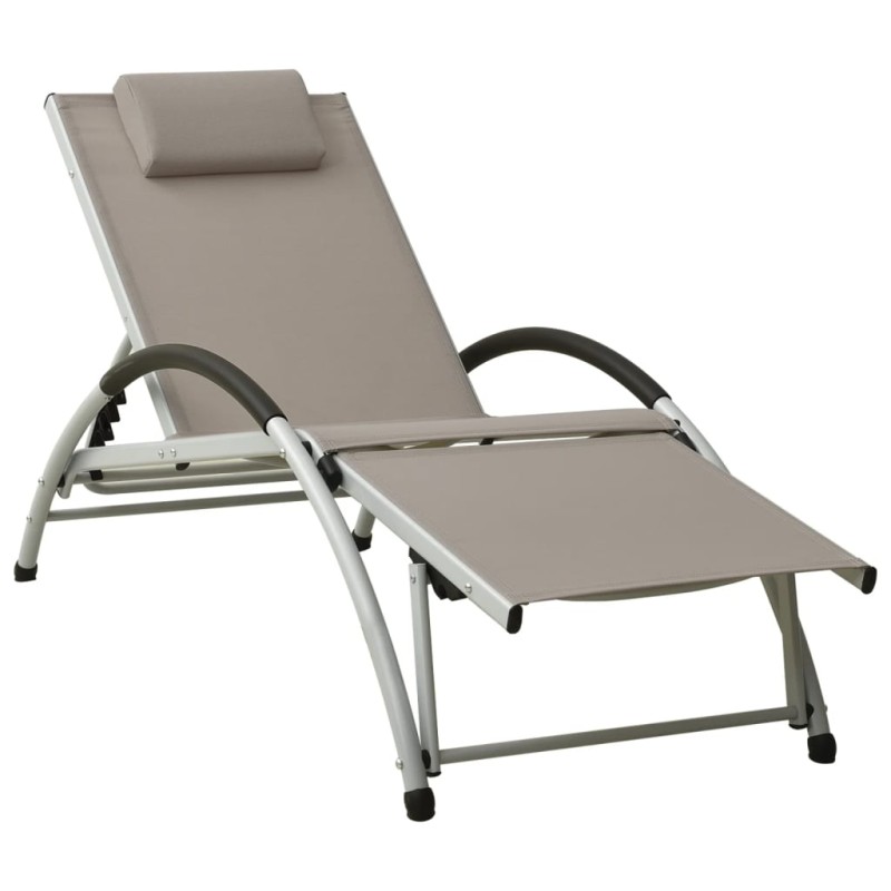 vidaXL Sonnenliege mit Kissen Textiline Taupe vidaXL Sonnenliege mit Kissen Textiline Taupe