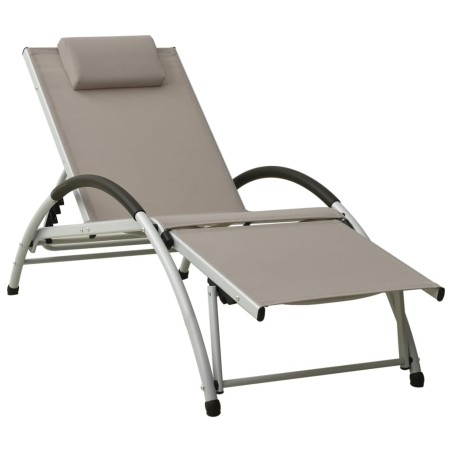 vidaXL Sonnenliege mit Kissen Textiline Taupe