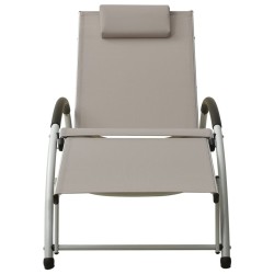 vidaXL Sonnenliege mit Kissen Textiline Taupe