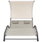 vidaXL Doppel-Sonnenliege mit Sonnendach Textilene Creme vidaXL Doppel-Sonnenliege mit Sonnendach Textilene Creme