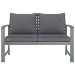 vidaXL Gartenbank 120 cm mit Dunkelgrauen Kissen Massivholz Akazie