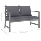 vidaXL Gartenbank 120 cm mit Dunkelgrauen Kissen Massivholz Akazie vidaXL Gartenbank 120 cm mit Dunkelgrauen Kissen Massivholz Akazie