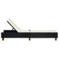 vidaXL Sonnenliege mit Auflage Poly Rattan Schwarz vidaXL Sonnenliege mit Auflage Poly Rattan Schwarz