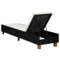 vidaXL Sonnenliege mit Auflage Poly Rattan Schwarz vidaXL Sonnenliege mit Auflage Poly Rattan Schwarz