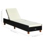 vidaXL Sonnenliege mit Auflage Poly Rattan Schwarz vidaXL Sonnenliege mit Auflage Poly Rattan Schwarz