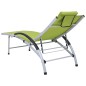 vidaXL Sonnenliege Aluminium Textilene Grün vidaXL Sonnenliege Aluminium Textilene Grün