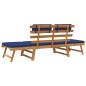 vidaXL Gartenbank mit Auflagen 2-in-1 190 cm Massivholz Akazie vidaXL Gartenbank mit Auflagen 2-in-1 190 cm Massivholz Akazie