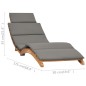 vidaXL Klappbare Sonnenliege mit Dunkelgrauer Auflage Massivholz Teak vidaXL Klappbare Sonnenliege mit Dunkelgrauer Auflage Massivholz Teak