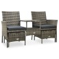 vidaXL 2-Sitzer-Gartensofa mit Teetisch und Hocker Poly Rattan Grau vidaXL 2-Sitzer-Gartensofa mit Teetisch und Hocker Poly Rattan Grau