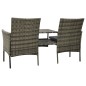 vidaXL 2-Sitzer-Gartensofa mit Teetisch und Hocker Poly Rattan Grau vidaXL 2-Sitzer-Gartensofa mit Teetisch und Hocker Poly Rattan Grau