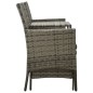 vidaXL 2-Sitzer-Gartensofa mit Teetisch und Hocker Poly Rattan Grau vidaXL 2-Sitzer-Gartensofa mit Teetisch und Hocker Poly Rattan Grau