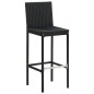 vidaXL Garten-Barhocker mit Kissen 4 Stk. Schwarz Poly Rattan vidaXL Garten-Barhocker mit Kissen 4 Stk. Schwarz Poly Rattan