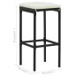 vidaXL Barhocker mit Kissen 2 Stk. Schwarz Poly Rattan vidaXL Barhocker mit Kissen 2 Stk. Schwarz Poly Rattan