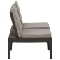 vidaXL Garten-Lounge-Bank mit Auflagen Kunststoff Grau vidaXL Garten-Lounge-Bank mit Auflagen Kunststoff Grau