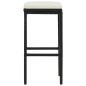 vidaXL Barhocker mit Kissen 6 Stk. Schwarz Poly Rattan vidaXL Barhocker mit Kissen 6 Stk. Schwarz Poly Rattan