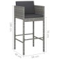 vidaXL Barhocker 4 Stk. mit Kissen Grau Poly Rattan vidaXL Barhocker 4 Stk. mit Kissen Grau Poly Rattan