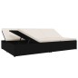 vidaXL Sonnenliege mit Auflagen Poly Rattan Schwarz vidaXL Sonnenliege mit Auflagen Poly Rattan Schwarz