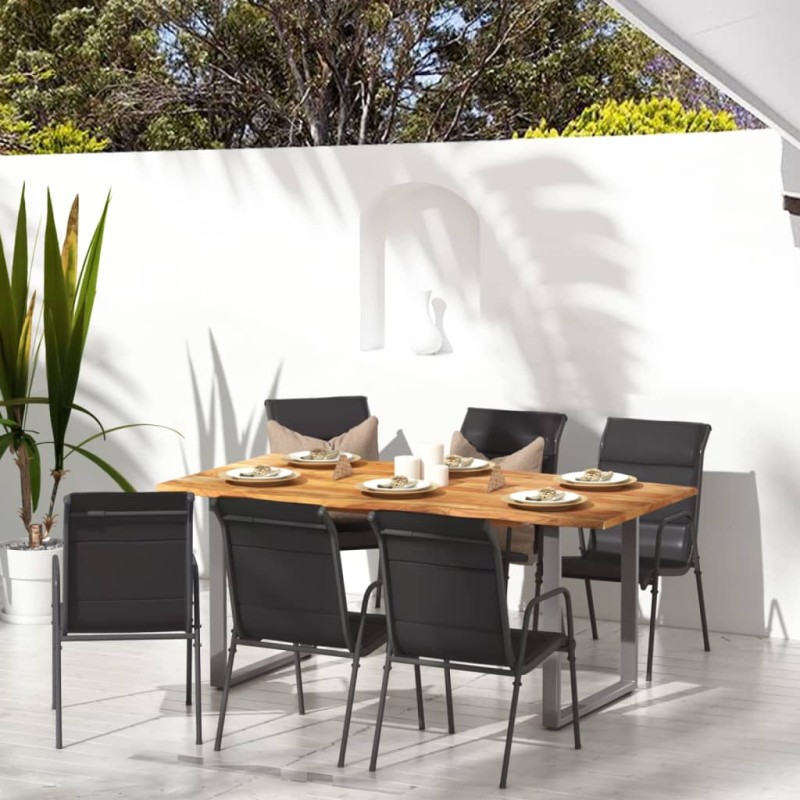 vidaXL Gartenstühle 6 Stk. Stahl und Textilene Schwarz vidaXL Gartenstühle 6 Stk. Stahl und Textilene Schwarz
