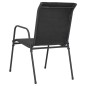 vidaXL Gartenstühle 6 Stk. Stahl und Textilene Schwarz vidaXL Gartenstühle 6 Stk. Stahl und Textilene Schwarz