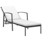 vidaXL Sonnenliegen 2 Stk. mit Tisch Poly Rattan Schwarz vidaXL Sonnenliegen 2 Stk. mit Tisch Poly Rattan Schwarz