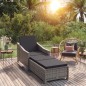vidaXL Sonnenliege mit Dunkelgrauer Auflage Poly Rattan Grau vidaXL Sonnenliege mit Dunkelgrauer Auflage Poly Rattan Grau