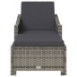 vidaXL Sonnenliege mit Dunkelgrauer Auflage Poly Rattan Grau vidaXL Sonnenliege mit Dunkelgrauer Auflage Poly Rattan Grau