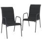 vidaXL Gartenstühle 2 Stk. Stahl und Textilene Schwarz vidaXL Gartenstühle 2 Stk. Stahl und Textilene Schwarz
