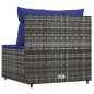 vidaXL Garten-Mittelsofa mit Kissen Grau Poly Rattan vidaXL Garten-Mittelsofa mit Kissen Grau Poly Rattan