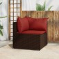 vidaXL Garten-Ecksofa mit Kissen Braun Poly Rattan vidaXL Garten-Ecksofa mit Kissen Braun Poly Rattan
