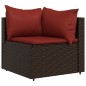 vidaXL Garten-Ecksofa mit Kissen Braun Poly Rattan vidaXL Garten-Ecksofa mit Kissen Braun Poly Rattan