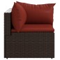 vidaXL Garten-Ecksofa mit Kissen Braun Poly Rattan vidaXL Garten-Ecksofa mit Kissen Braun Poly Rattan