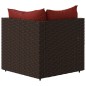 vidaXL Garten-Ecksofa mit Kissen Braun Poly Rattan vidaXL Garten-Ecksofa mit Kissen Braun Poly Rattan