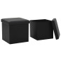 vidaXL Hocker mit Stauraum 2 Stk. Schwarz Kunstleder vidaXL Hocker mit Stauraum 2 Stk. Schwarz Kunstleder