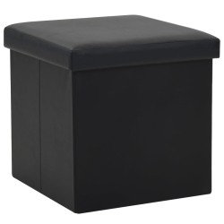 vidaXL Hocker mit Stauraum 2 Stk. Schwarz Kunstleder 