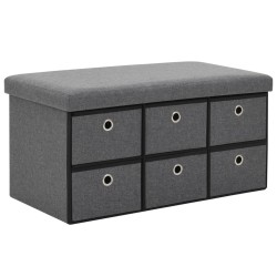 vidaXL Faltbare Sitzbank Leinenoptik 76×38×38 cm Dunkelgrau