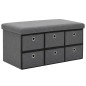 vidaXL Faltbare Sitzbank Leinenoptik 76×38×38 cm Dunkelgrau vidaXL Faltbare Sitzbank Leinenoptik 76×38×38 cm Dunkelgrau
