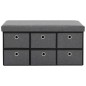vidaXL Faltbare Sitzbank Leinenoptik 76×38×38 cm Dunkelgrau vidaXL Faltbare Sitzbank Leinenoptik 76×38×38 cm Dunkelgrau