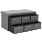 vidaXL Faltbare Sitzbank Leinenoptik 76×38×38 cm Dunkelgrau vidaXL Faltbare Sitzbank Leinenoptik 76×38×38 cm Dunkelgrau