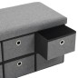 vidaXL Faltbare Sitzbank Leinenoptik 76×38×38 cm Dunkelgrau vidaXL Faltbare Sitzbank Leinenoptik 76×38×38 cm Dunkelgrau