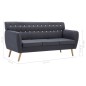 vidaXL 3-Sitzer-Sofa Stoff 172x70x82 cm Dunkelgrau vidaXL 3-Sitzer-Sofa Stoff 172x70x82 cm Dunkelgrau
